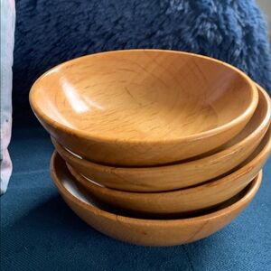 Vintage Wooden Nesting Bowls Set of 4